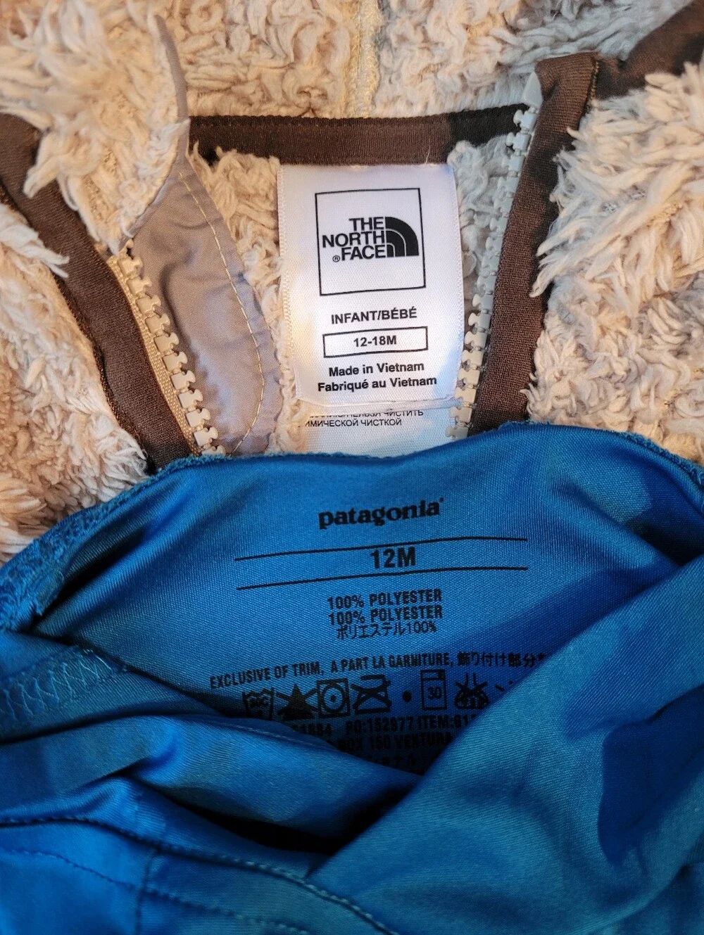 Fuzzy North Face Jacket With Hood And Patagonia Hoodie
